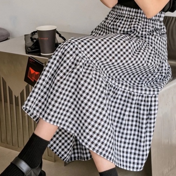 Boho gingham plaid maxi skirt - Picture 4 of 4